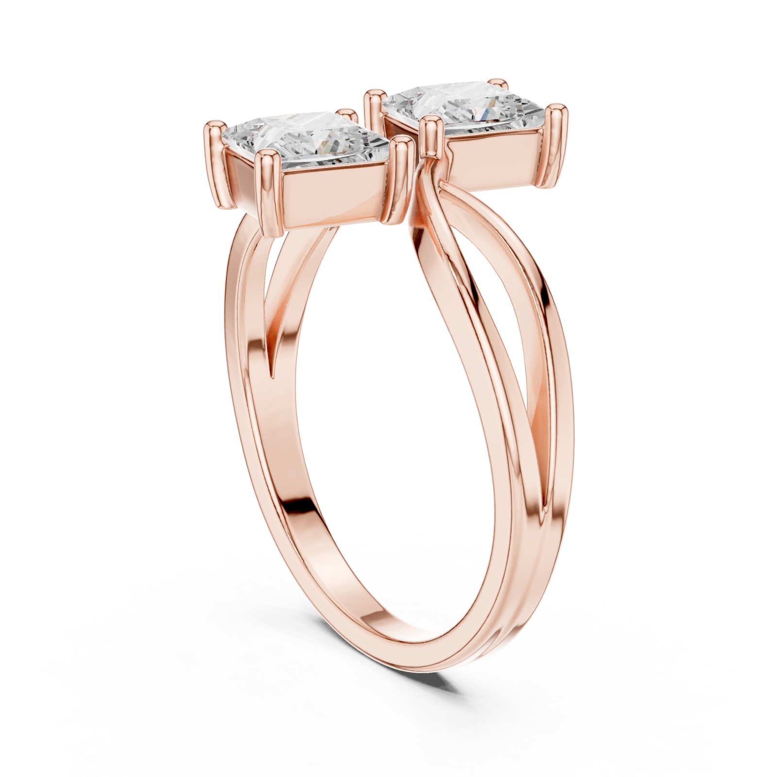  Rose Gold Celestial Square Paths Elegance Band Left View