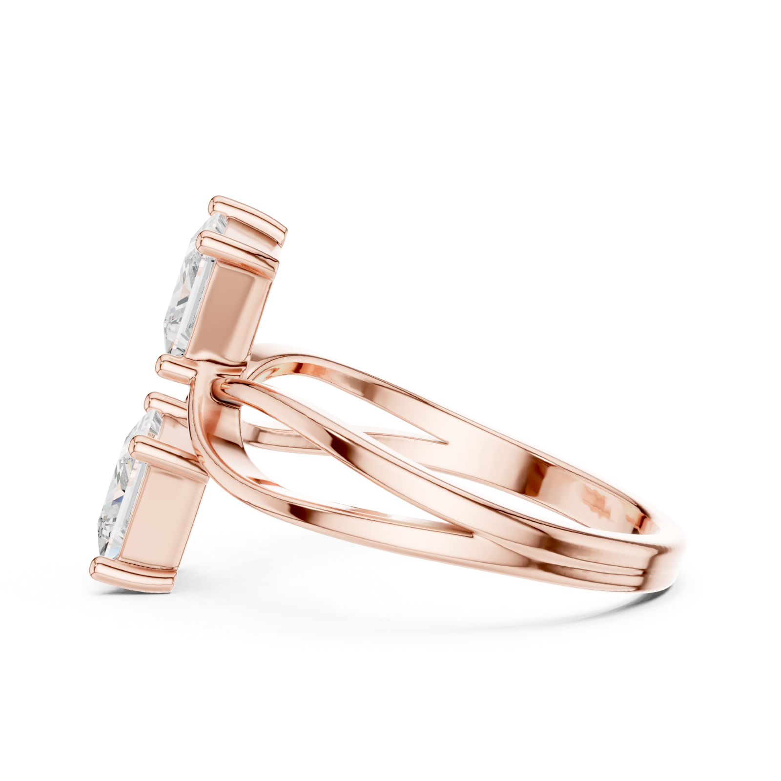  Rose Gold Celestial Square Paths Elegance Band Side View