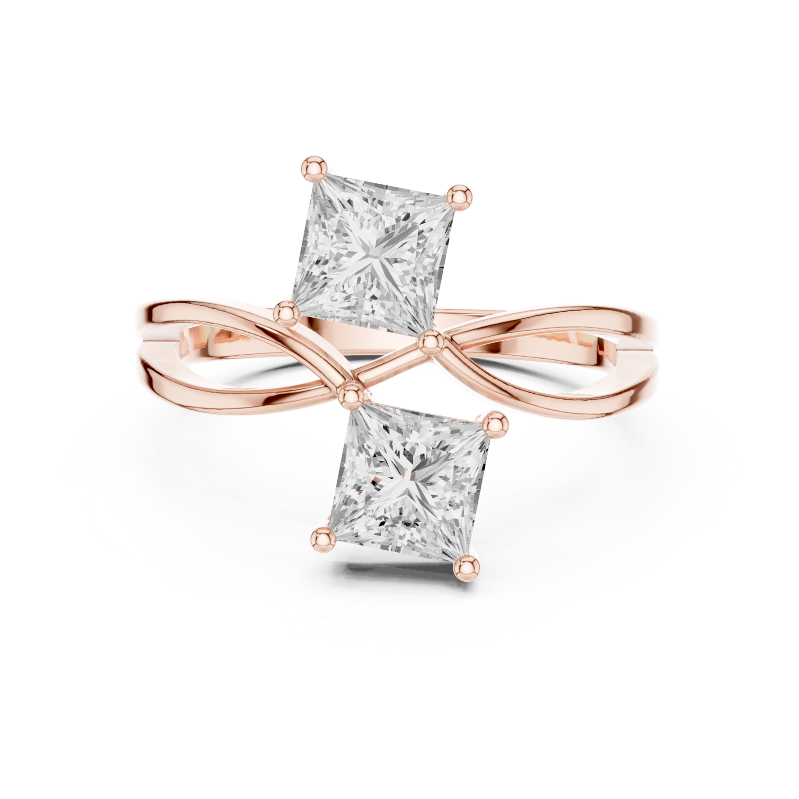  Rose Gold Celestial Square Paths Elegance Band Right View