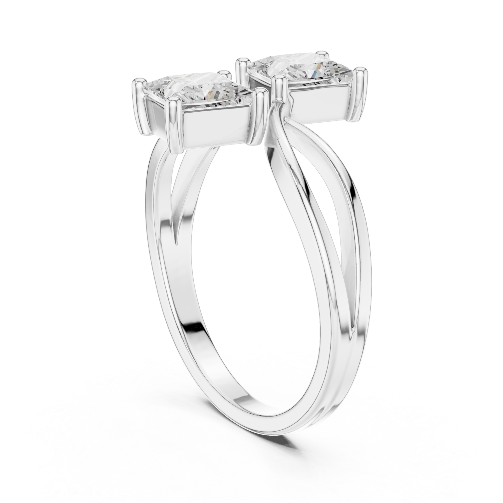  White Gold Celestial Square Paths Elegance Band Left View