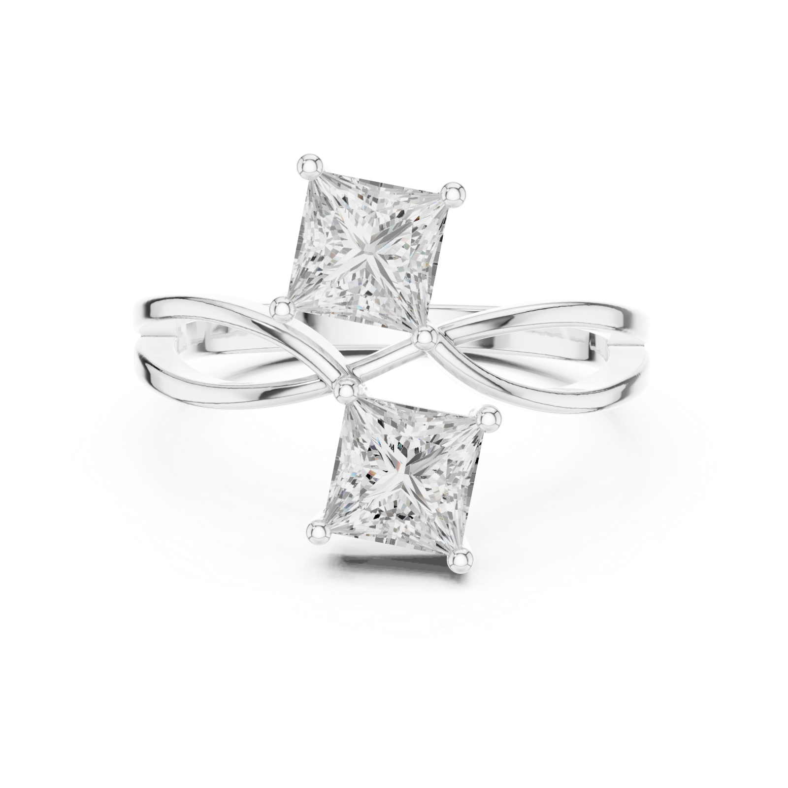  White Gold Celestial Square Paths Elegance Band Right View
