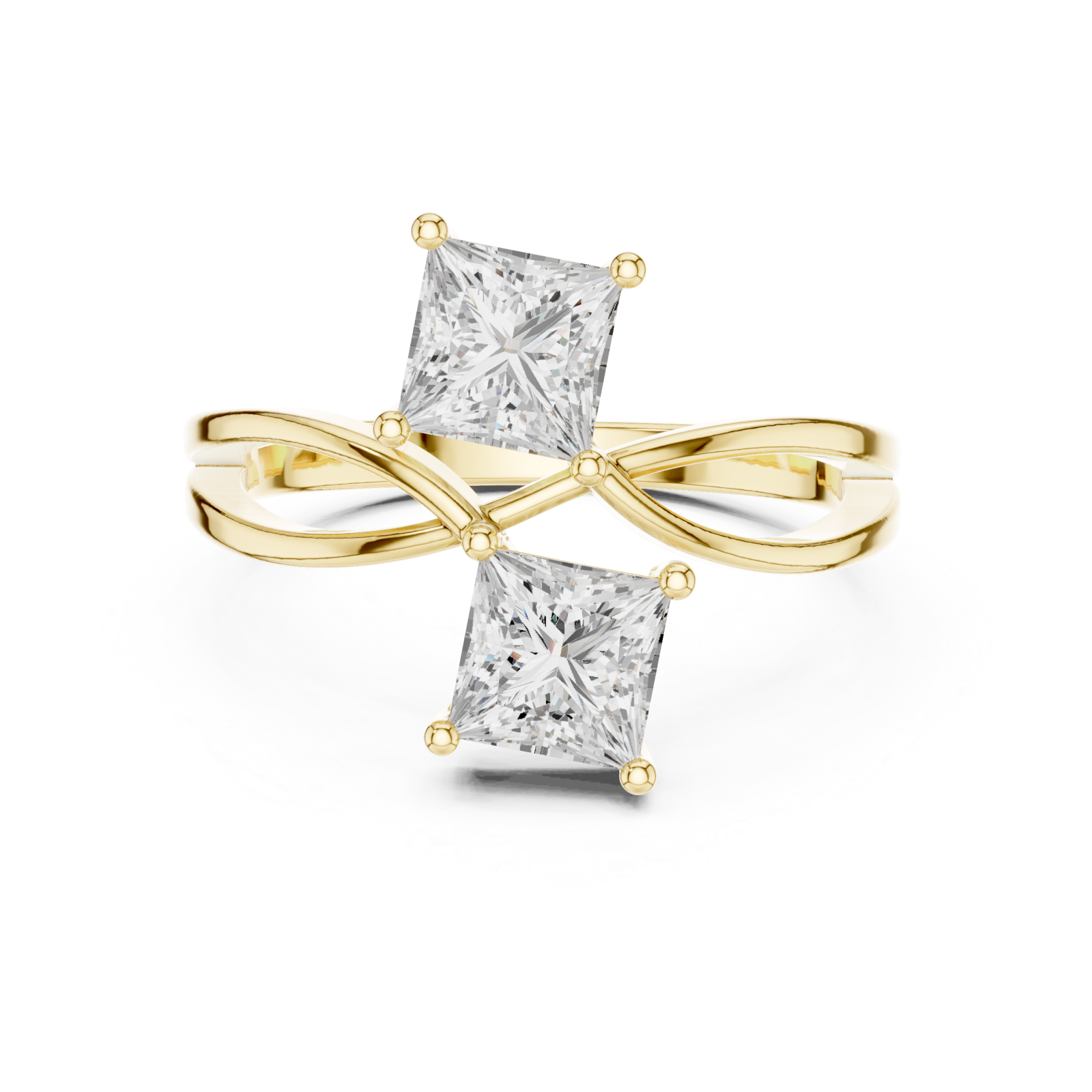 Gold Celestial Square Paths Elegance Band Right View