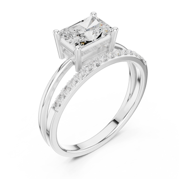  White Gold Serene Promise Halo Engagement Ring Right View
