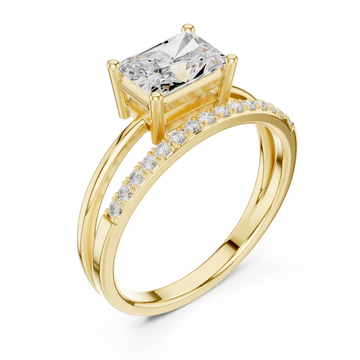 Gold Serene Promise Halo Engagement Ring Right View