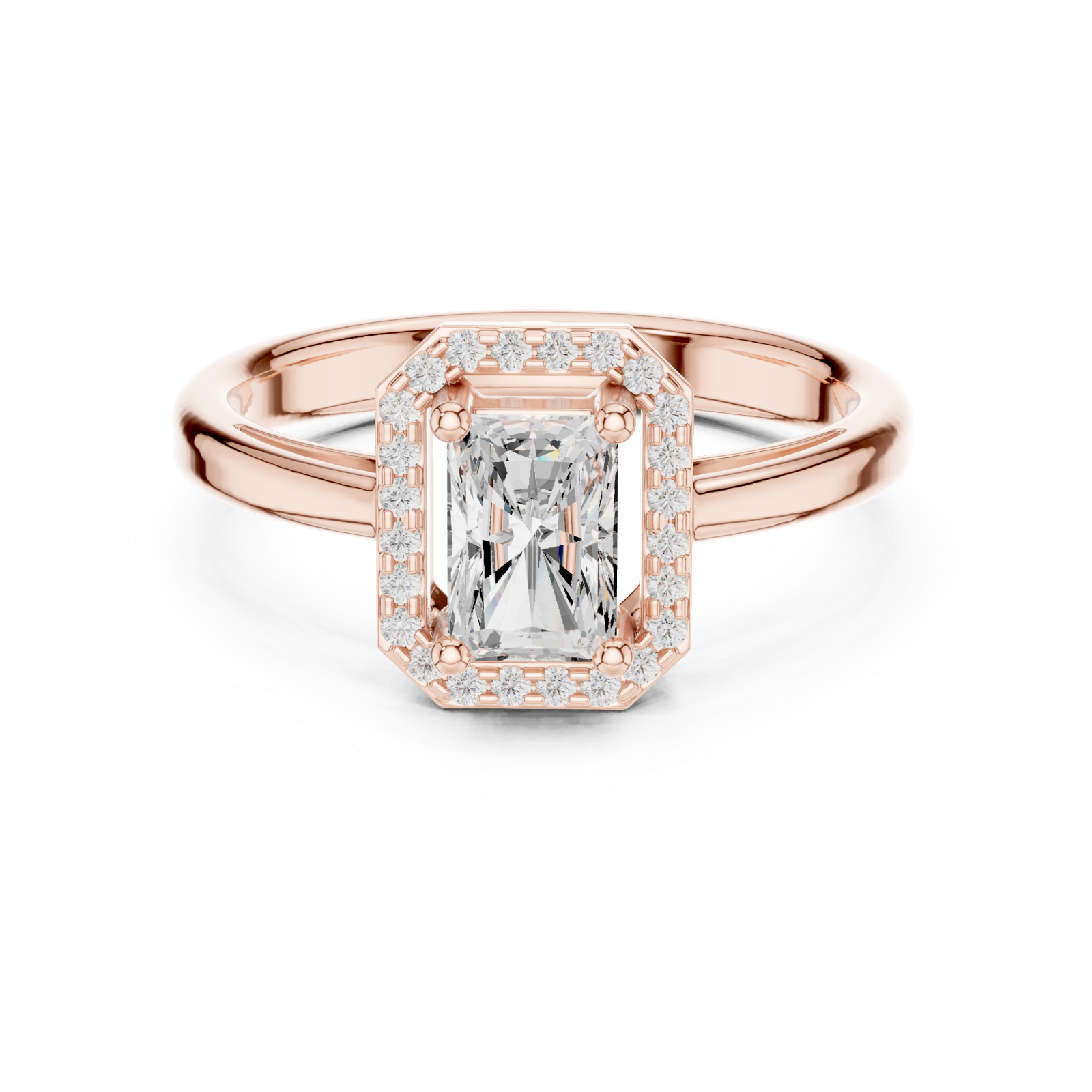  Rose Gold Empress Radiance Regal Grand Ring Front View