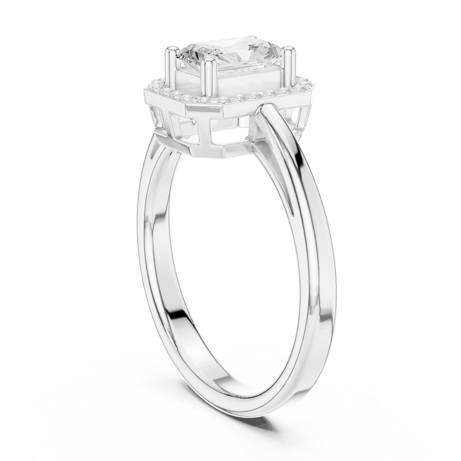  White Gold Empress Radiance Regal Grand Ring Left View