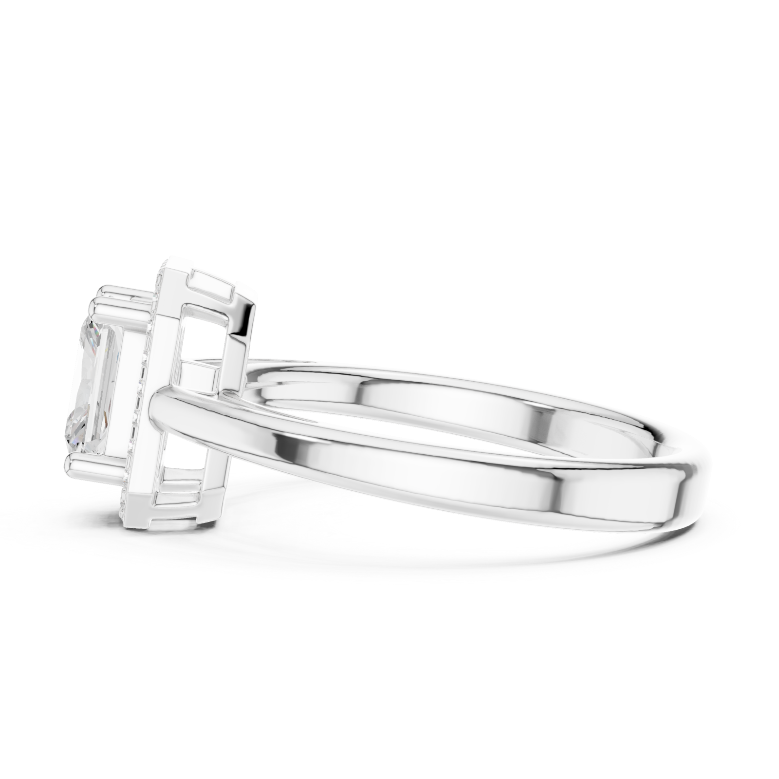  White Gold Empress Radiance Regal Grand Ring Side View