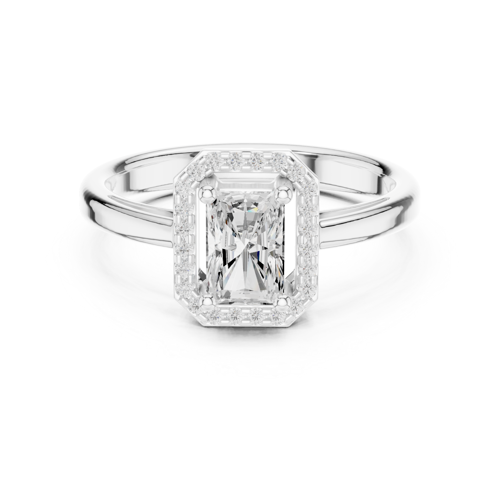  White Gold Empress Radiance Regal Grand Ring Front View