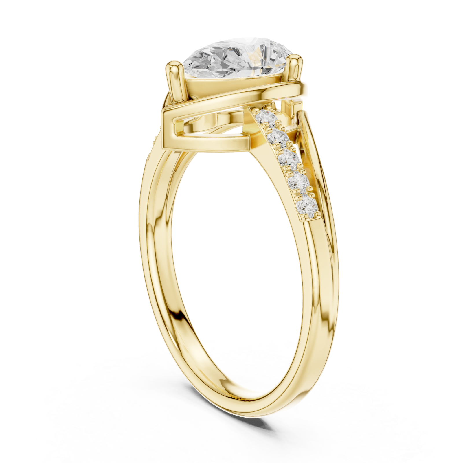  Gold Pear Radiance Promise Band Left View