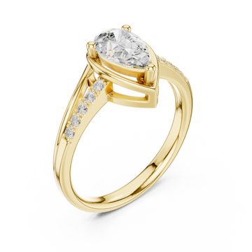 Gold Pear Radiance Promise Band Right View