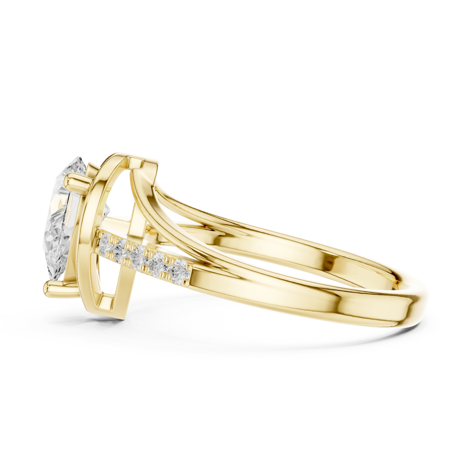  Gold Pear Radiance Promise Band Side View