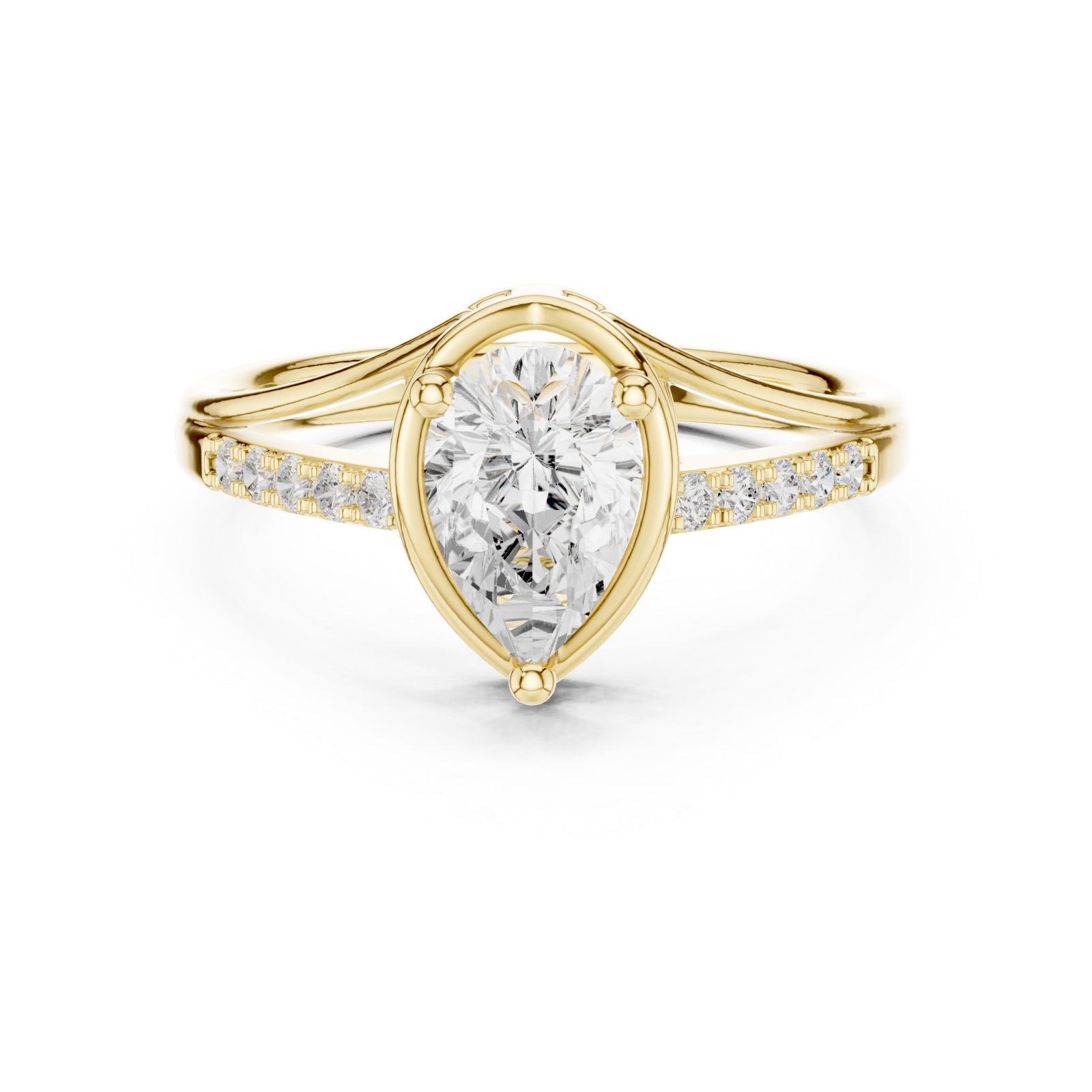  Gold Pear Radiance Promise Band Front View