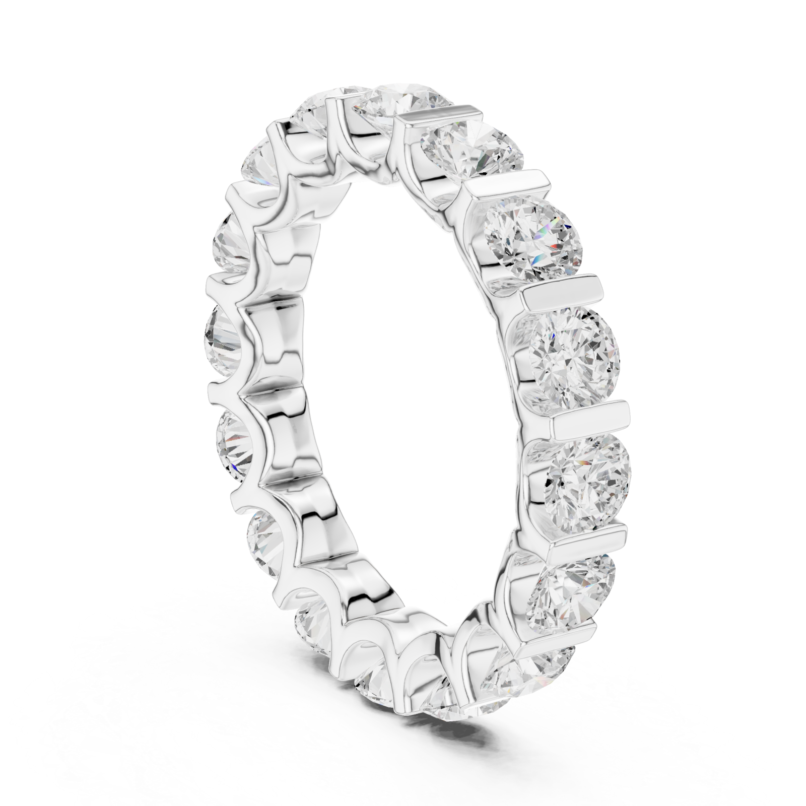  White Gold Pure Grace Mosaic Ring Left View