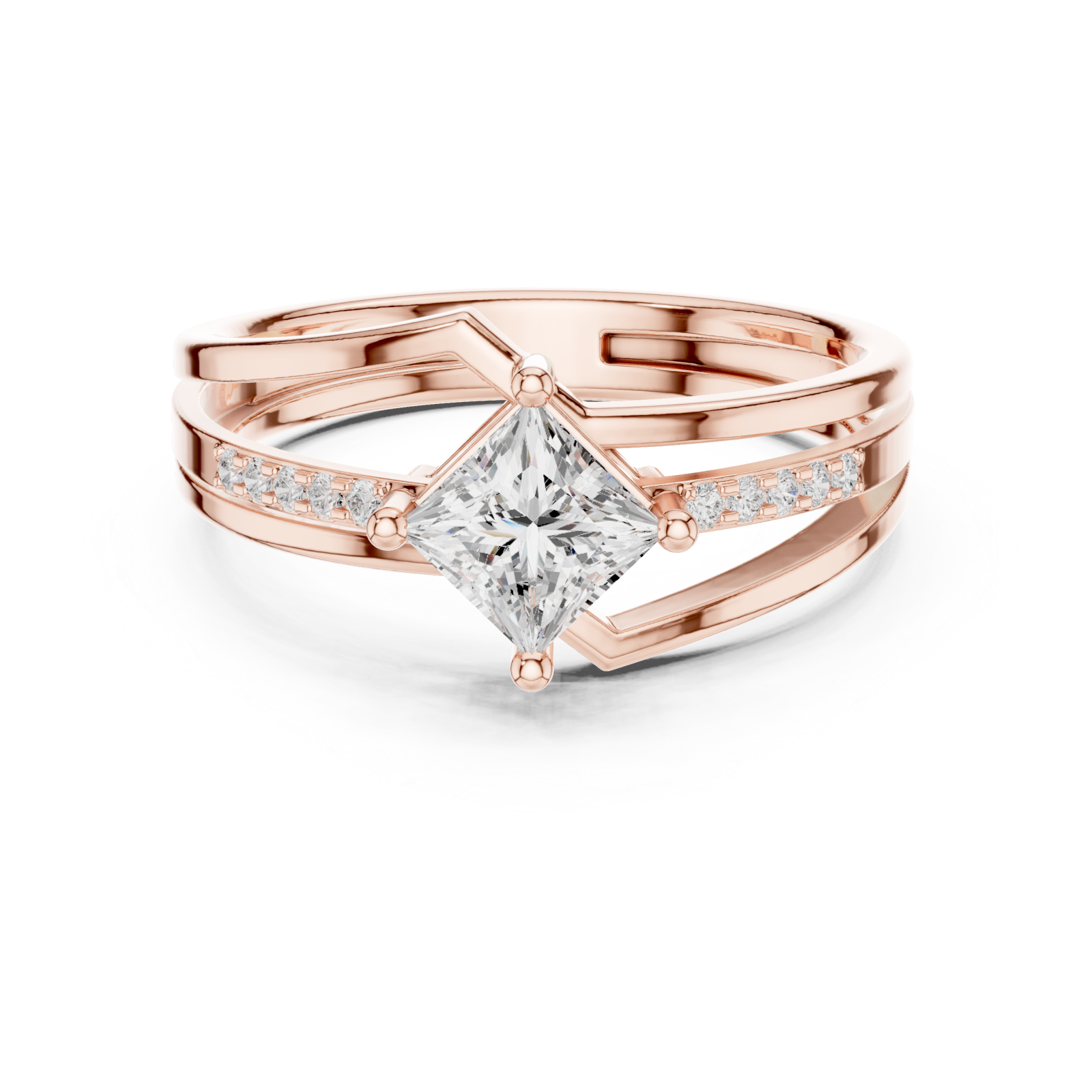  Rose Gold The Radiant Silhouette Harmonia Band Front View