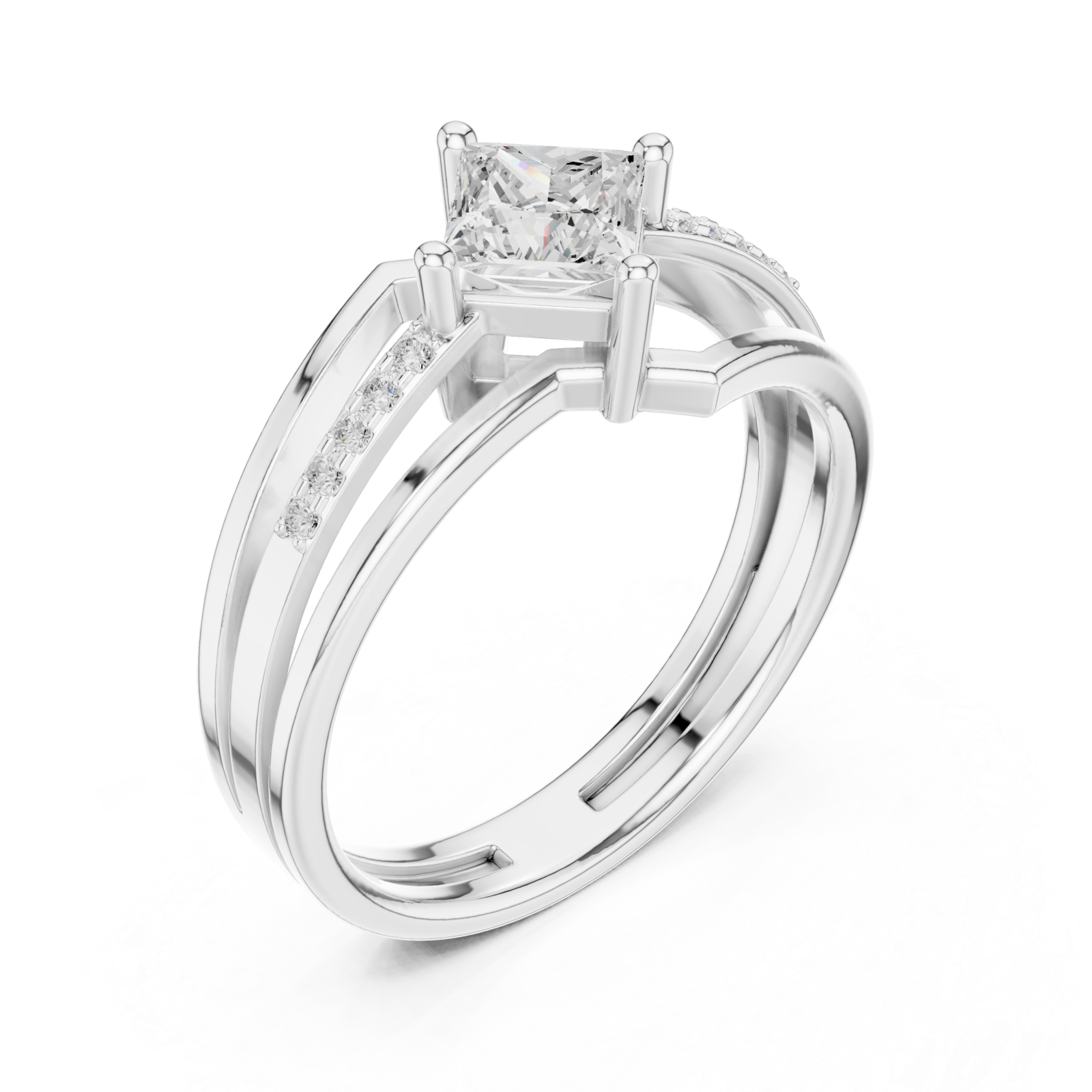  White Gold The Radiant Silhouette Harmonia Band Right View