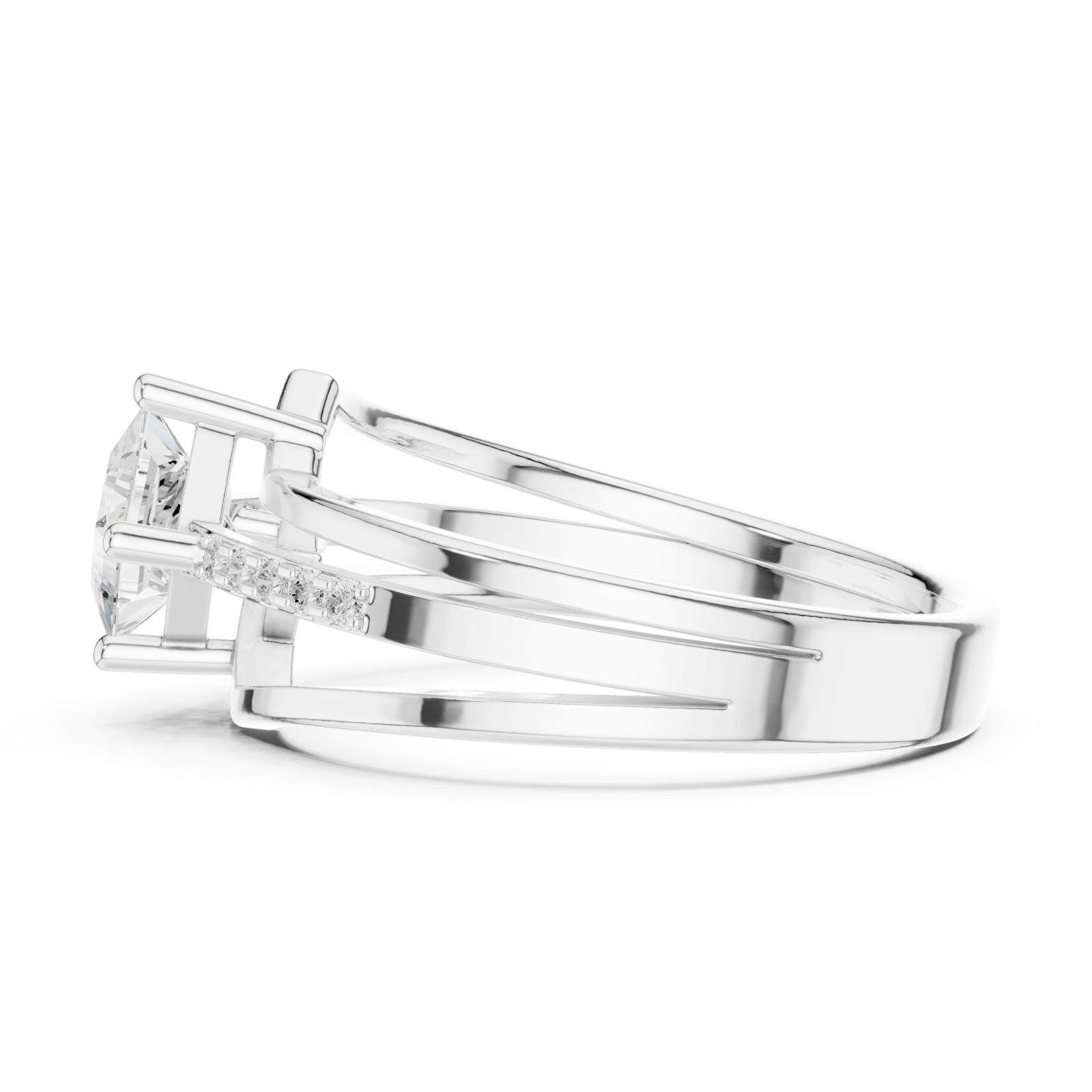  White Gold The Radiant Silhouette Harmonia Band Side View