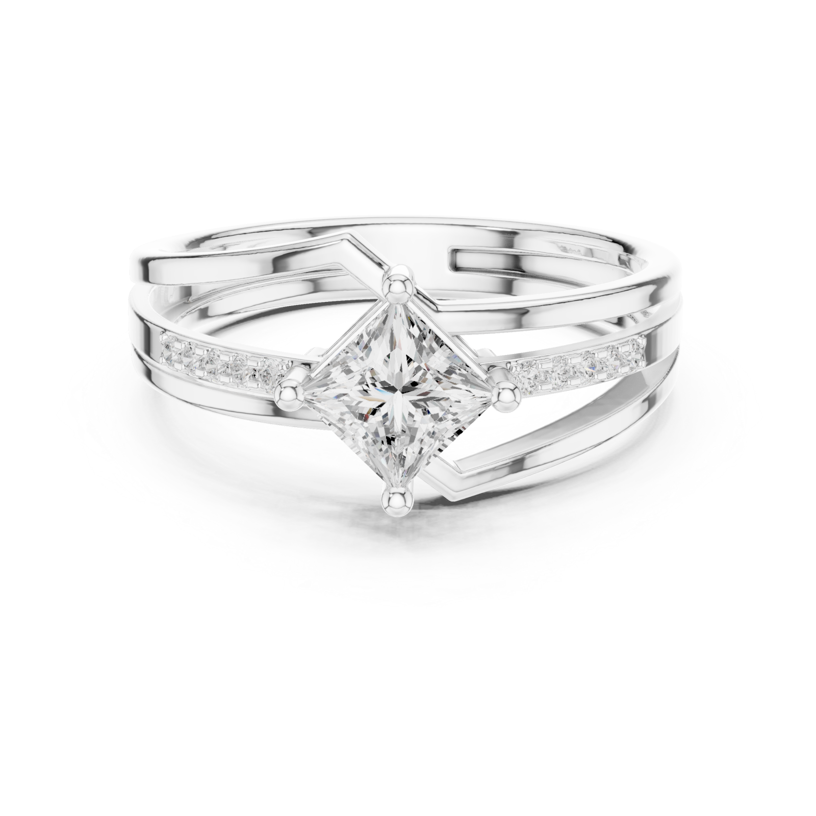  White Gold The Radiant Silhouette Harmonia Band Front View