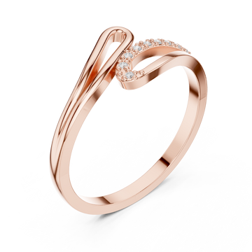  Rose Gold Aurora Silhouette Bypass Ring Right View