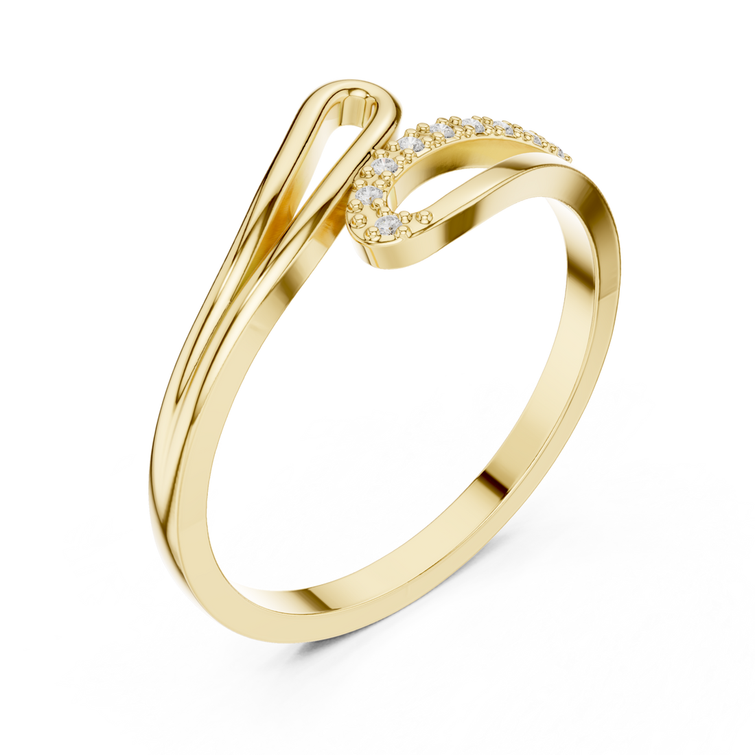 Gold Aurora Silhouette Bypass Ring Right View