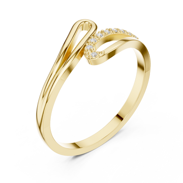 Gold Aurora Silhouette Bypass Ring Right View