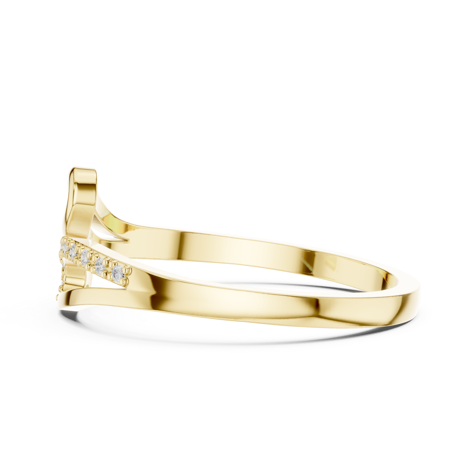  Gold Aurora Silhouette Bypass Ring Side View
