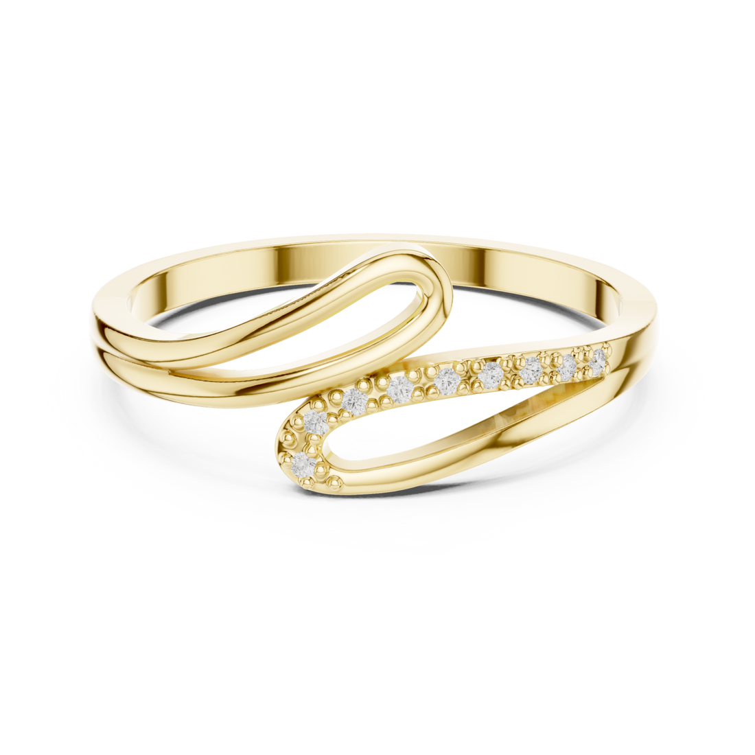 Gold Aurora Silhouette Bypass Ring Right View