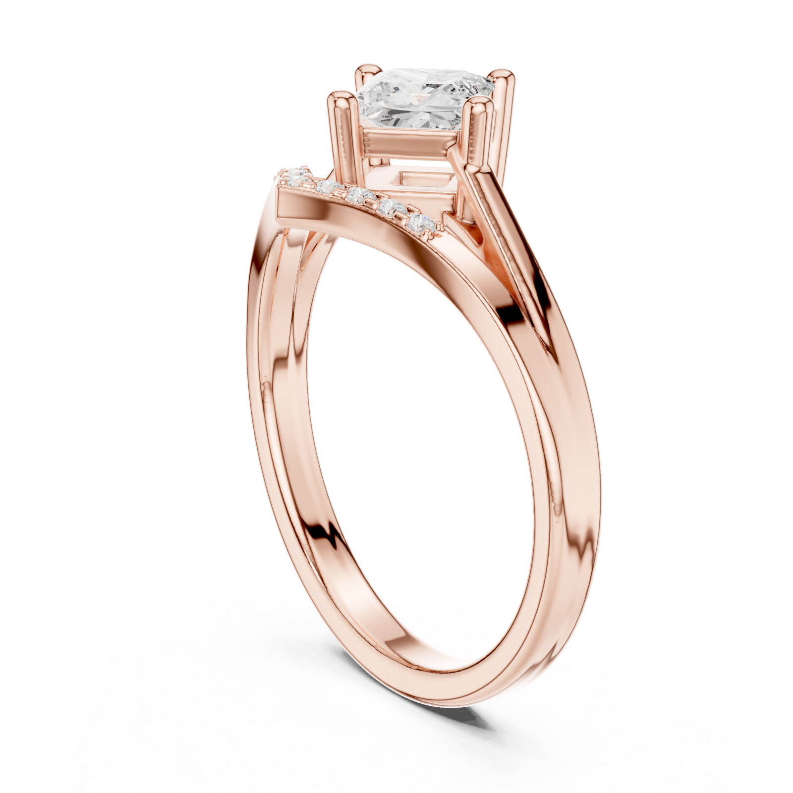  Rose Gold Twilight Promise Tapered Band Engagement Ring Left View