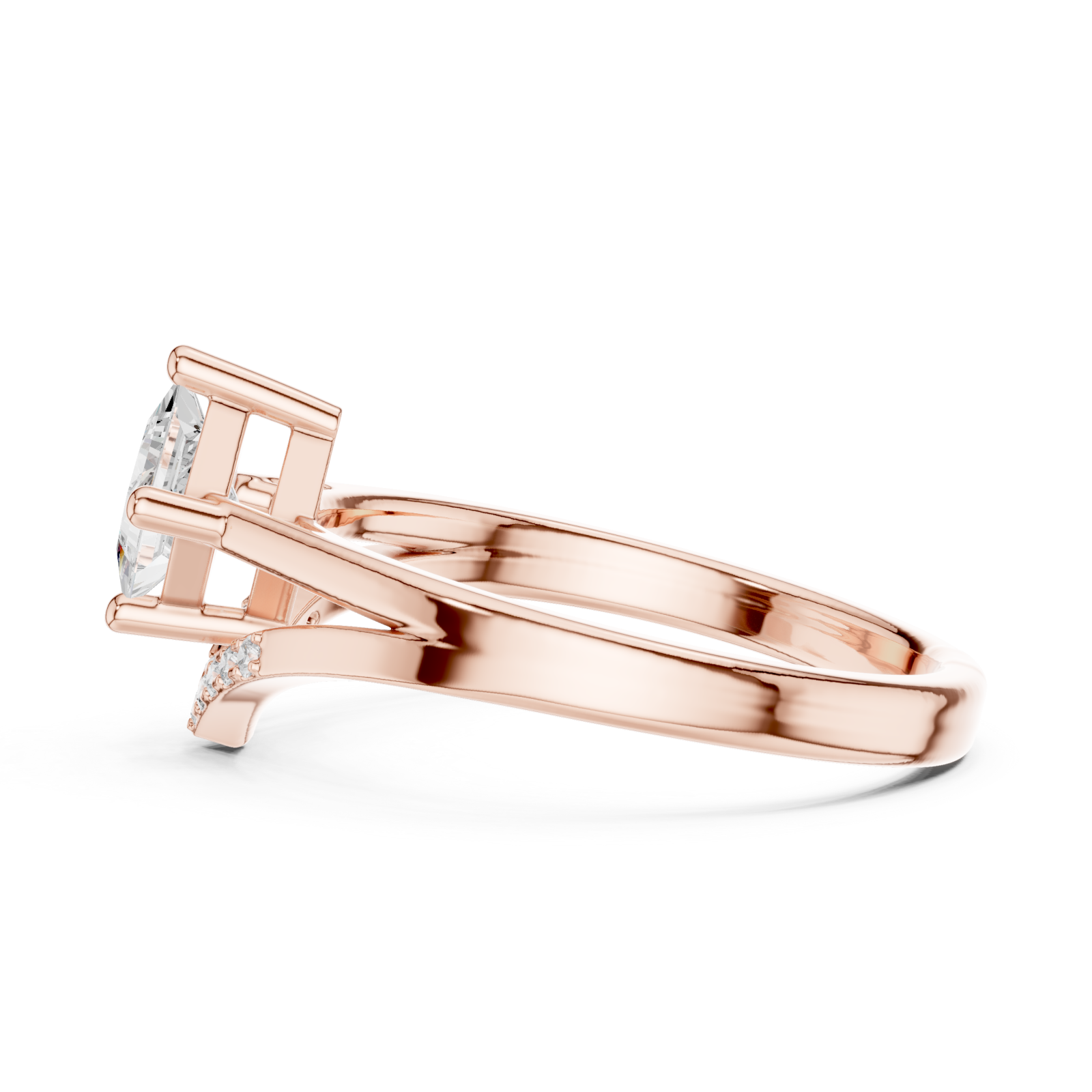  Rose Gold Twilight Promise Tapered Band Engagement Ring Side View