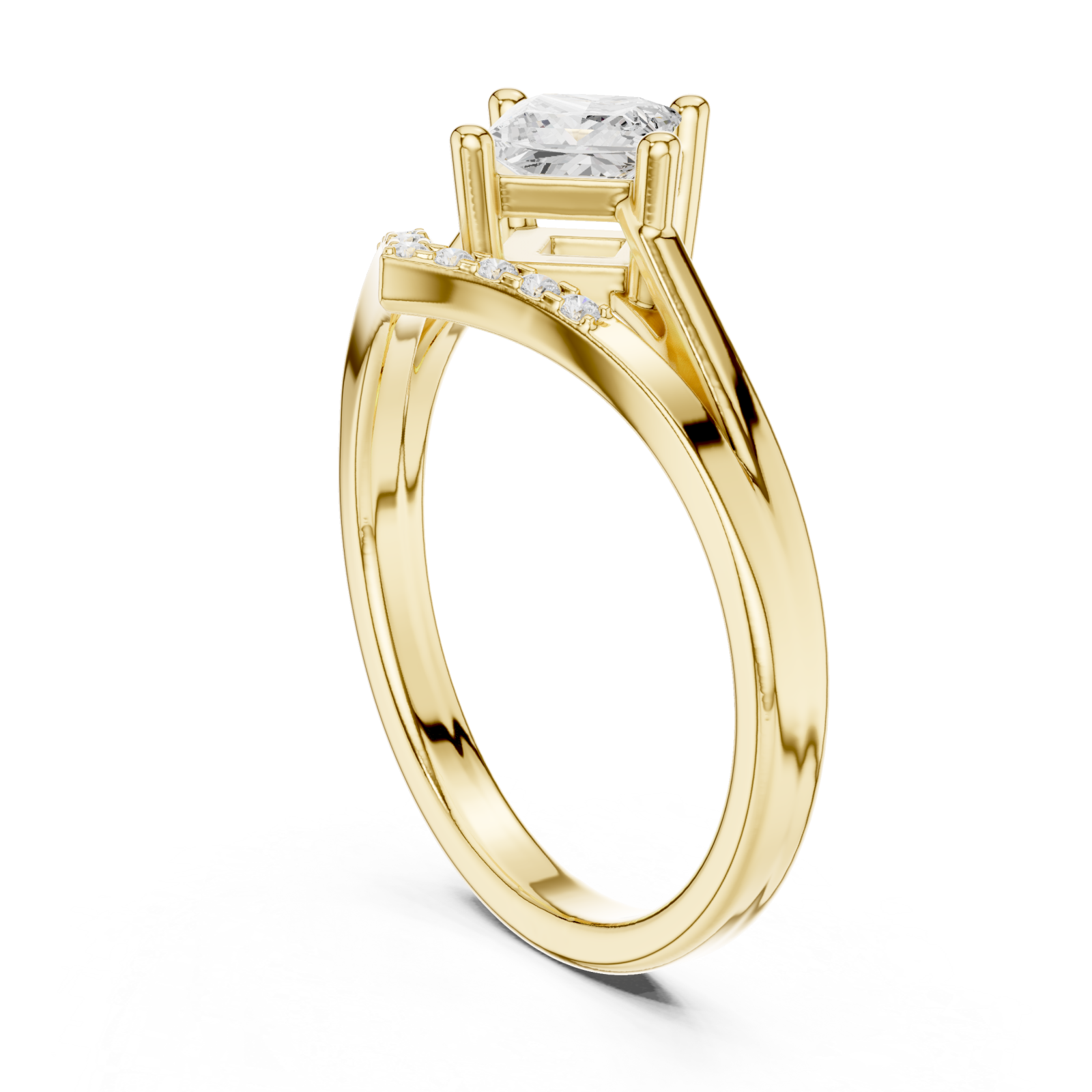  Gold Twilight Promise Tapered Band Engagement Ring Left View