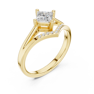 Gold Twilight Promise Tapered Band Engagement Ring Right View