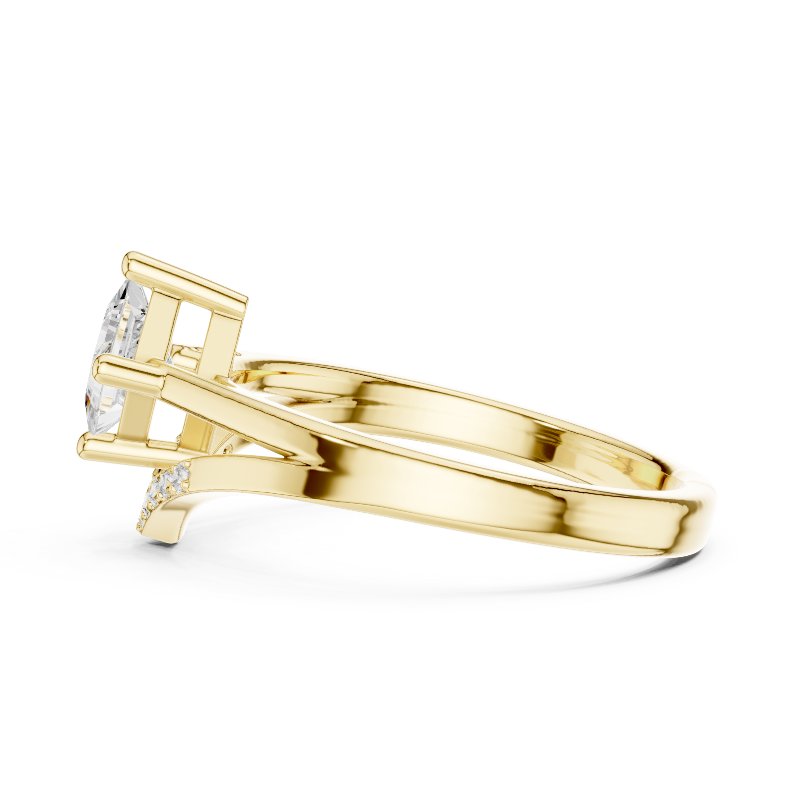  Gold Twilight Promise Tapered Band Engagement Ring Side View