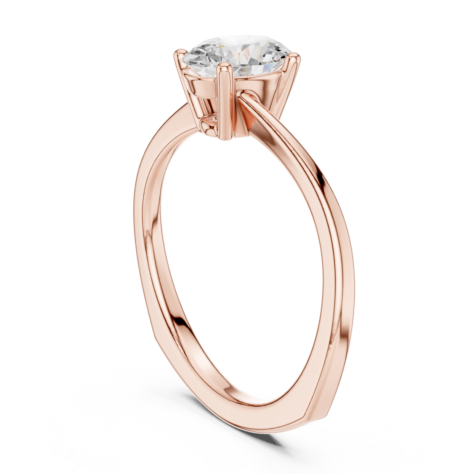  Rose Gold Radiant Whisper Engagement Ring Left View