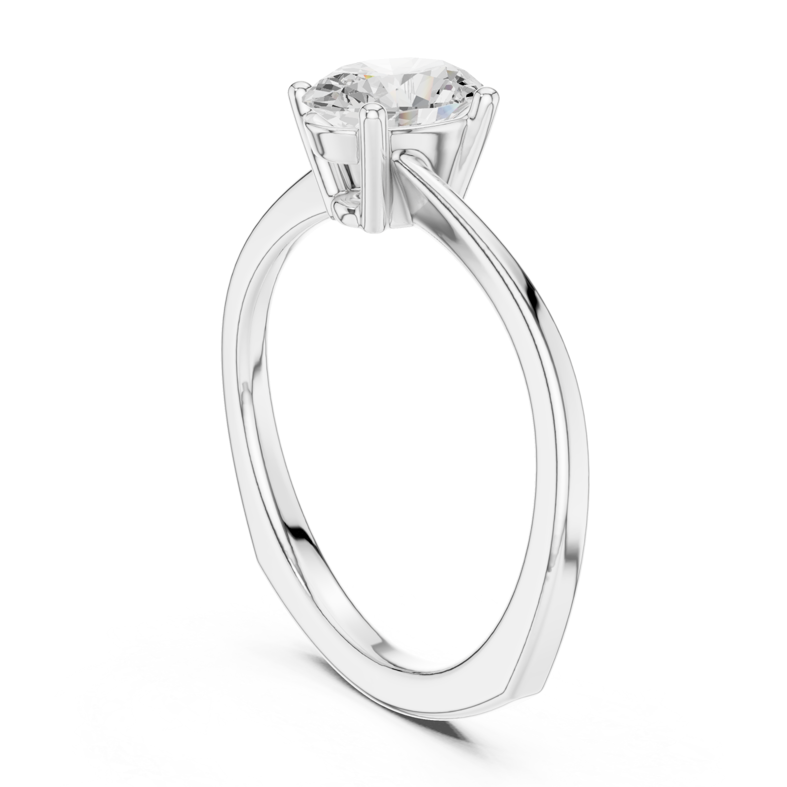  White Gold Radiant Whisper Engagement Ring Left View