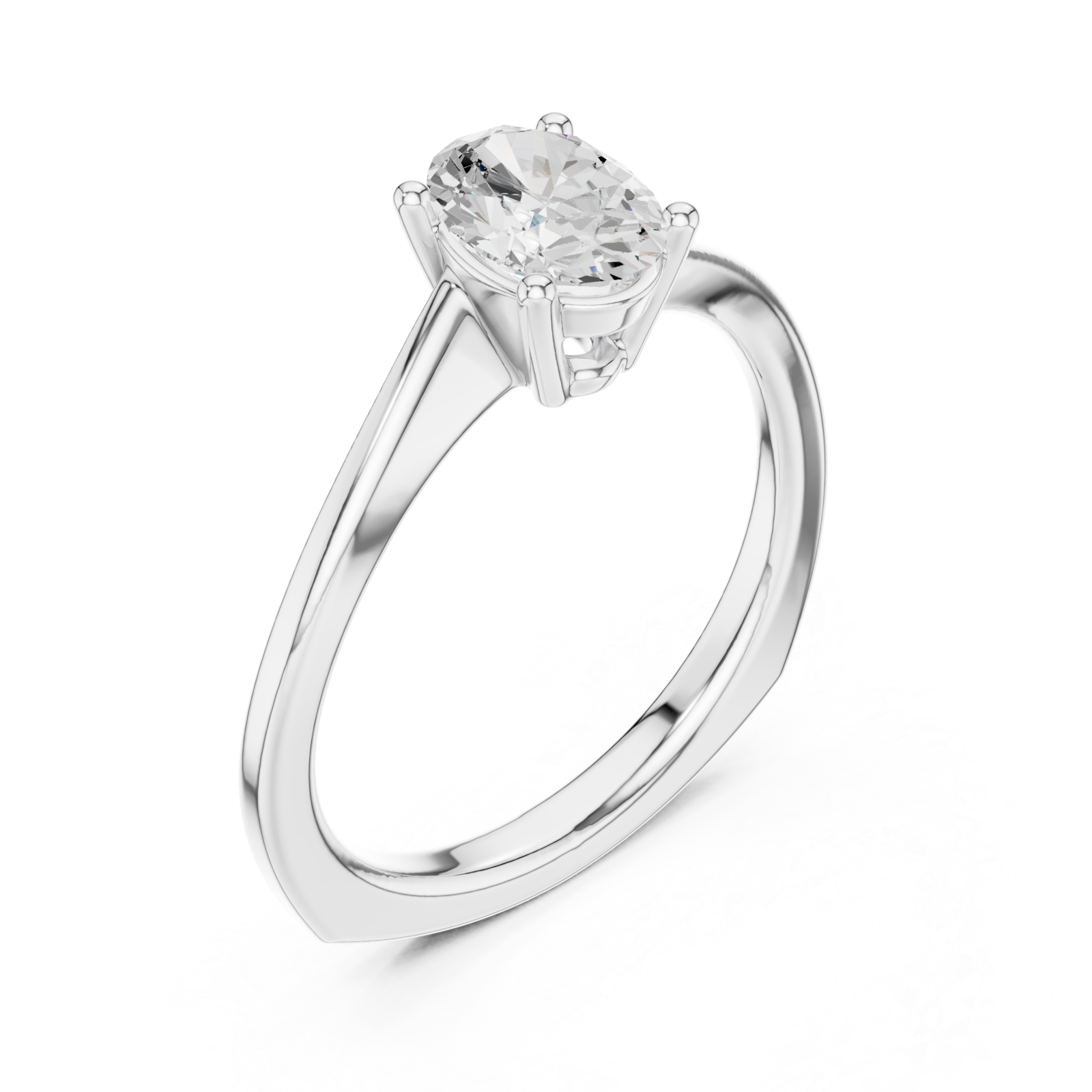  White Gold Radiant Whisper Engagement Ring Right View