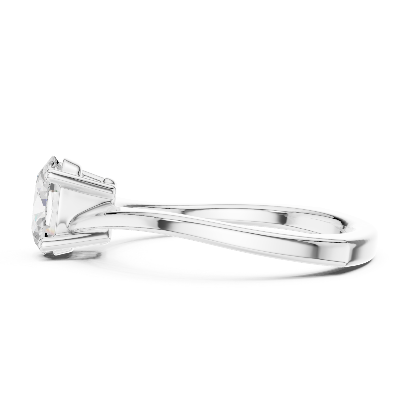  White Gold Radiant Whisper Engagement Ring Side View