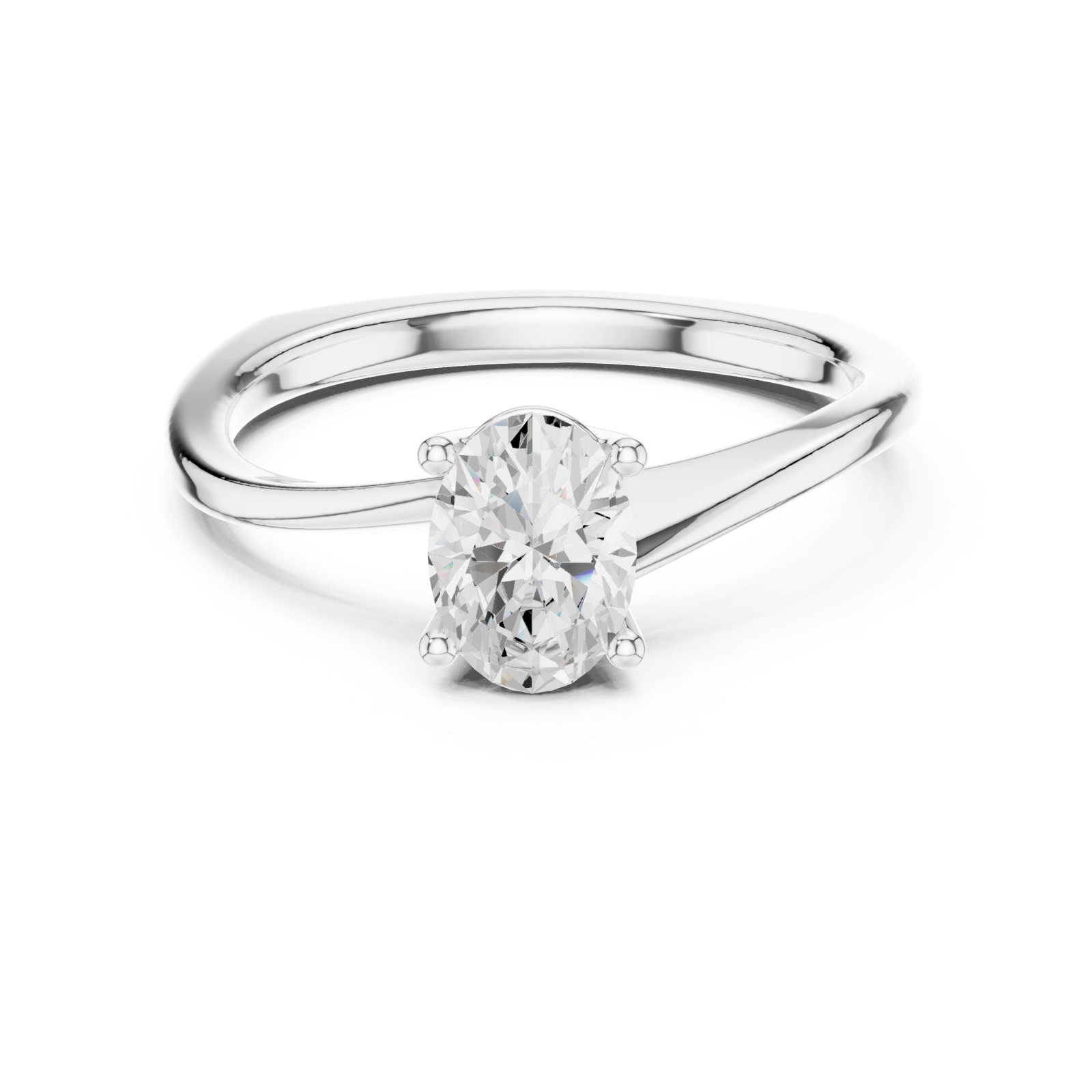  White Gold Radiant Whisper Engagement Ring Front View