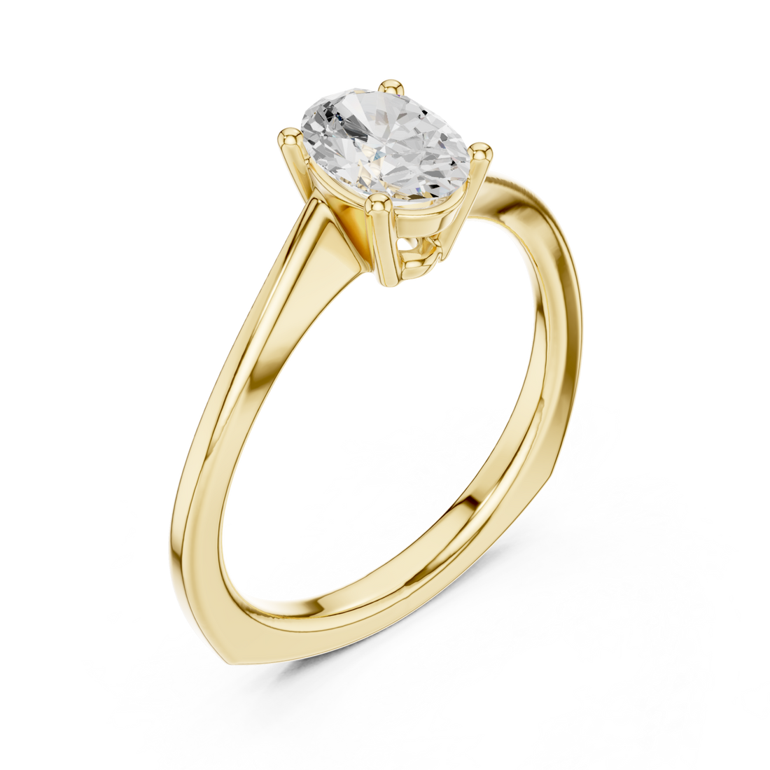 Gold Radiant Whisper Engagement Ring Right View