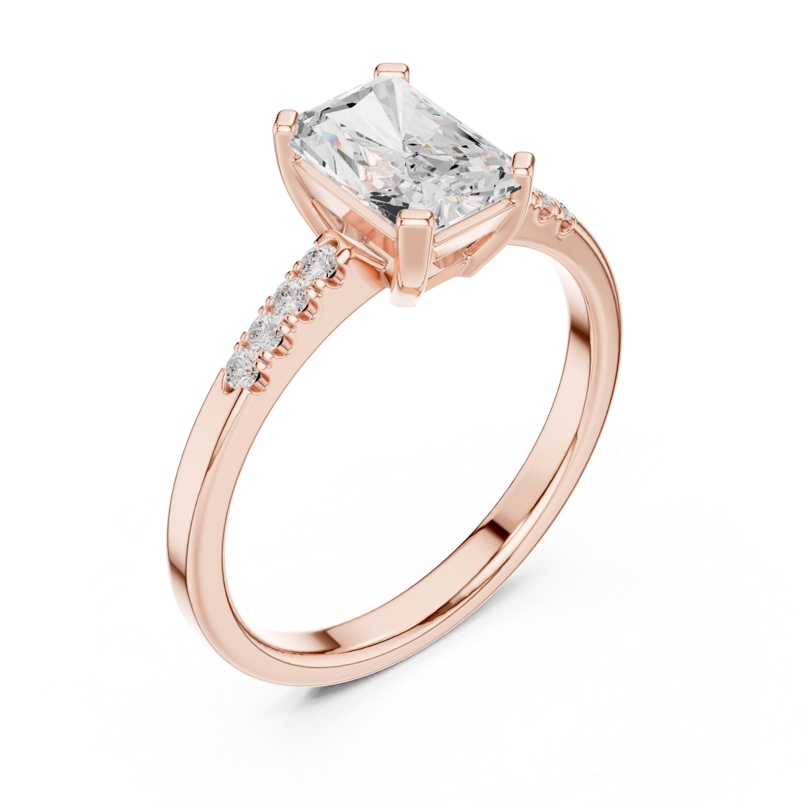  Rose Gold Graceful Luster Elevated Solitaire Band Right View