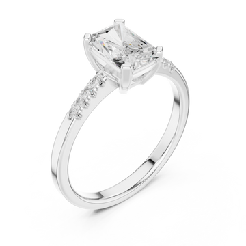  White Gold Graceful Luster Elevated Solitaire Band Right View