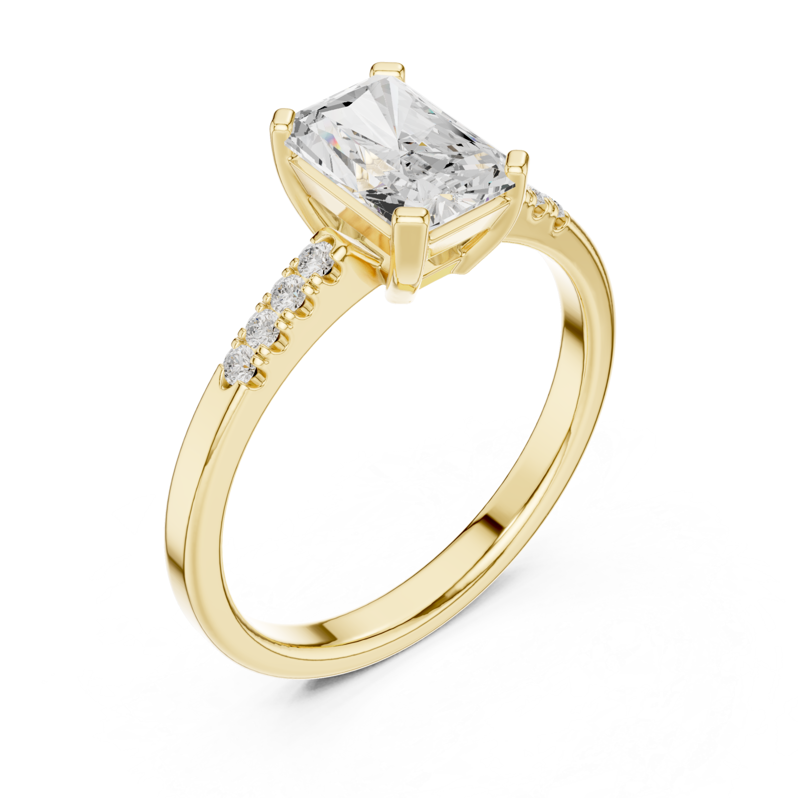 Gold Graceful Luster Elevated Solitaire Band Right View