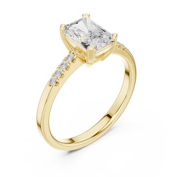 Gold Graceful Luster Elevated Solitaire Band Right View