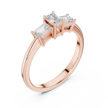  Rose Gold Urbane Tapered Trefoil Band Ring Right View