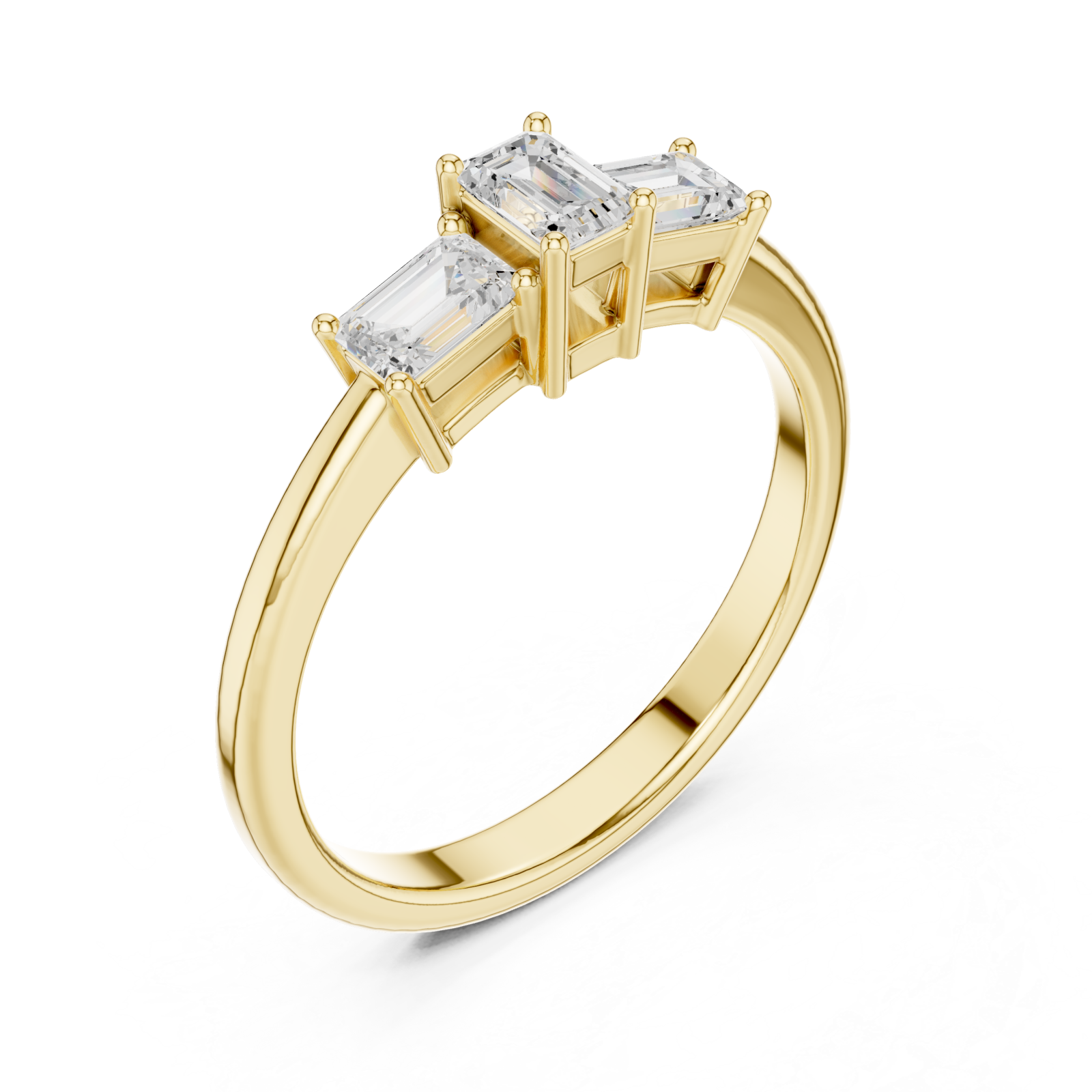 Gold Urbane Tapered Trefoil Band Ring Right View