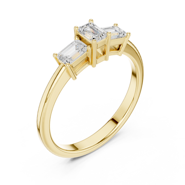 Gold Urbane Tapered Trefoil Band Ring Right View