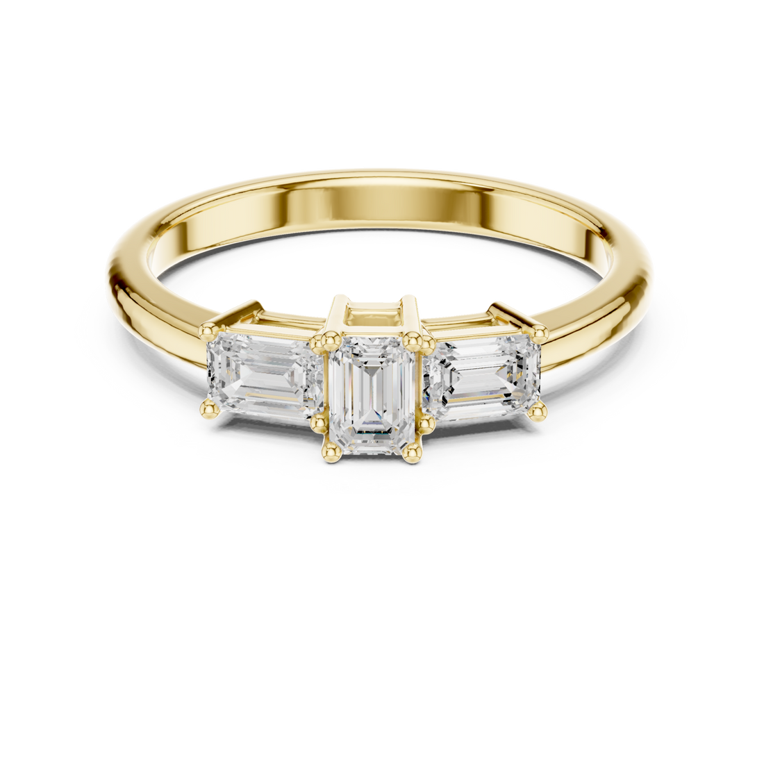 Gold Urbane Tapered Trefoil Band Ring Right View