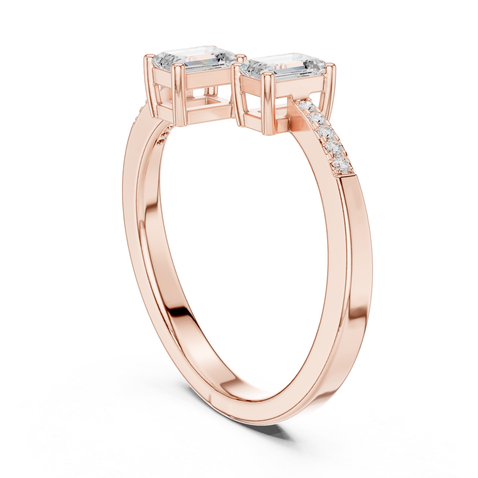  Rose Gold Twilight Promise Duo Ring Left View