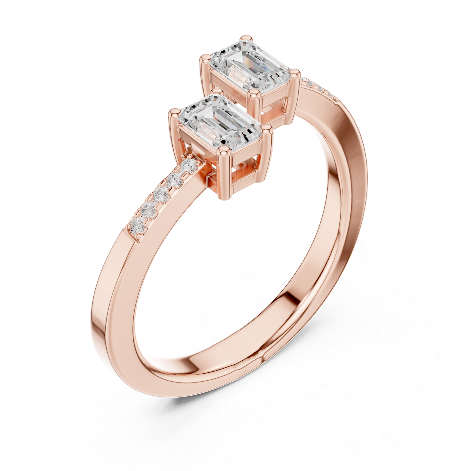  Rose Gold Twilight Promise Duo Ring Right View