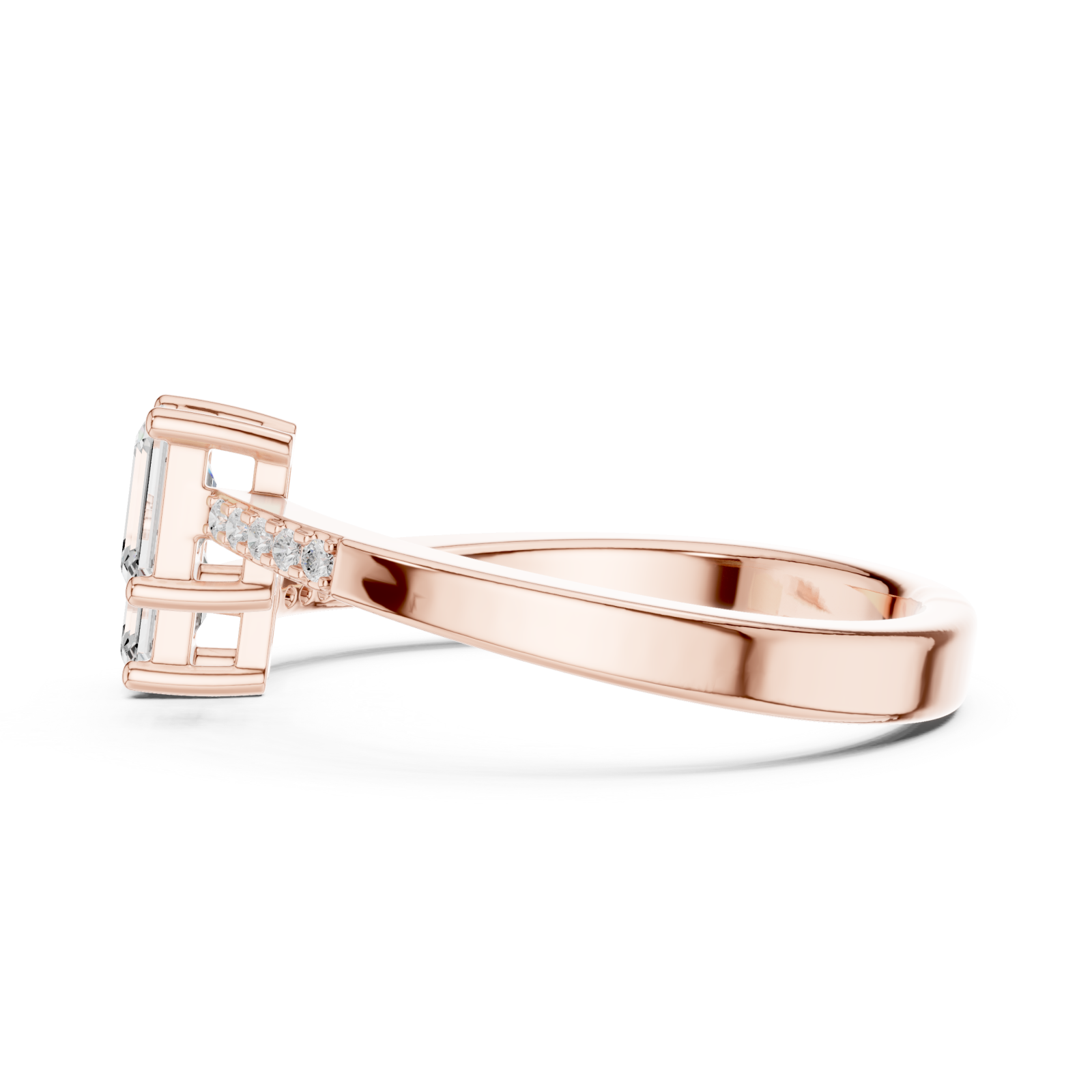  Rose Gold Twilight Promise Duo Ring Side View