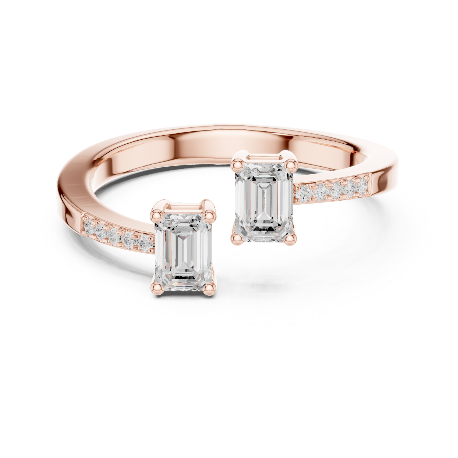  Rose Gold Twilight Promise Duo Ring Front View