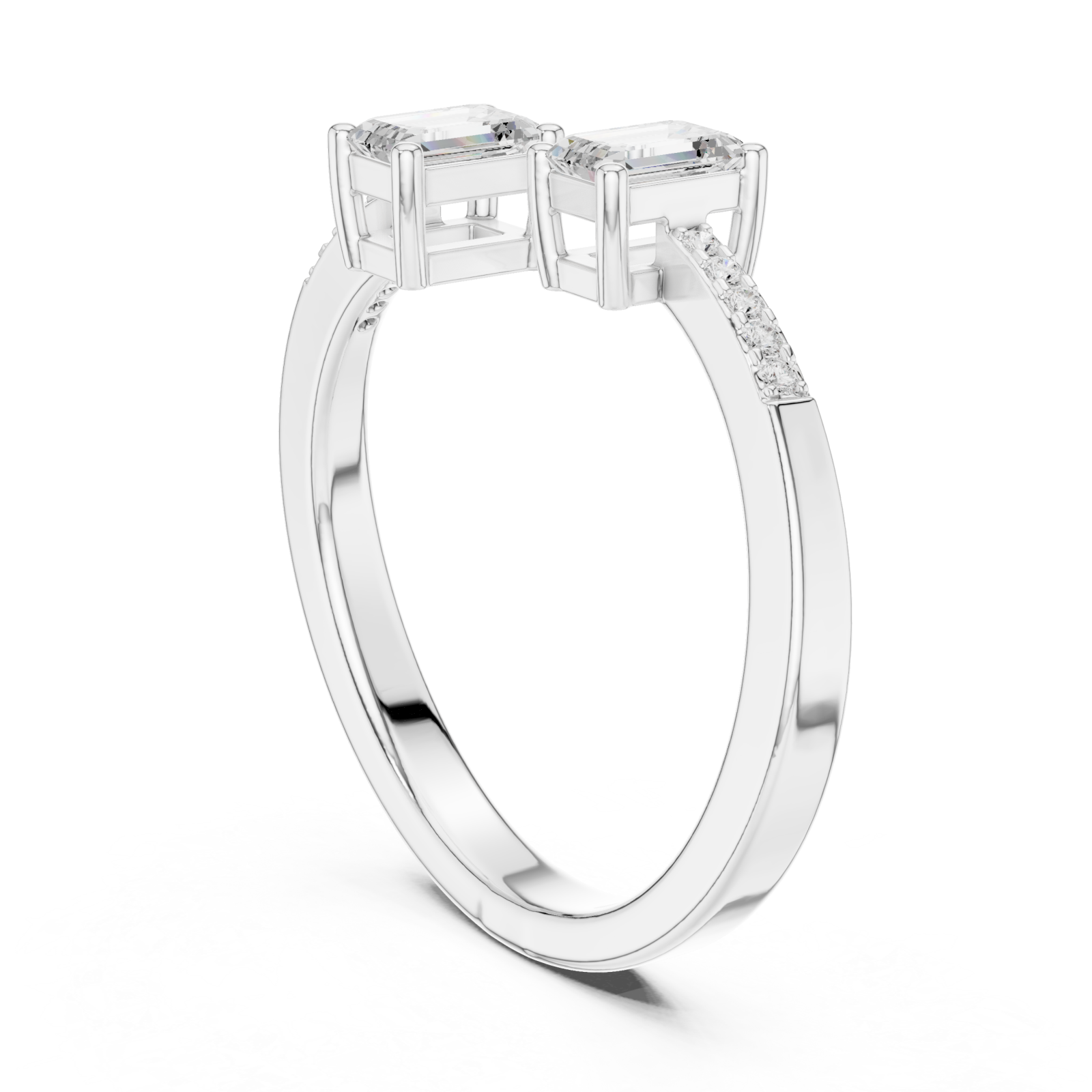 White Gold Twilight Promise Duo Ring Left View